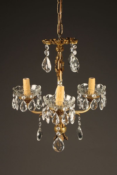 bronze crystal bronze  French chandelier and Antique antique crystal chandelier.