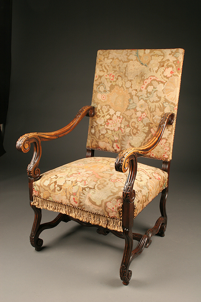 A French Louis XIII Style Walnut Arm Chair