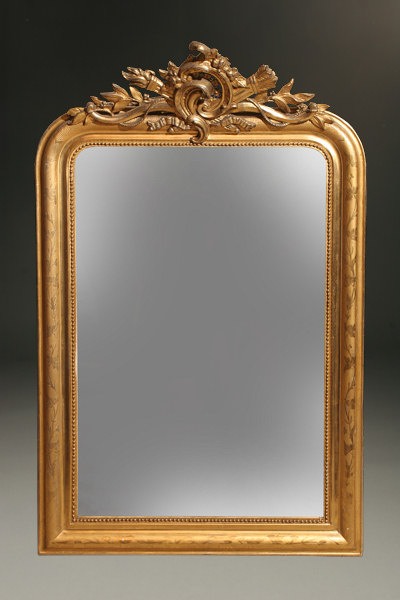 Grand 19th C French Louis Philippe Gilt and Ebonized Mirror - Foxglove  Antiques & Galleries
