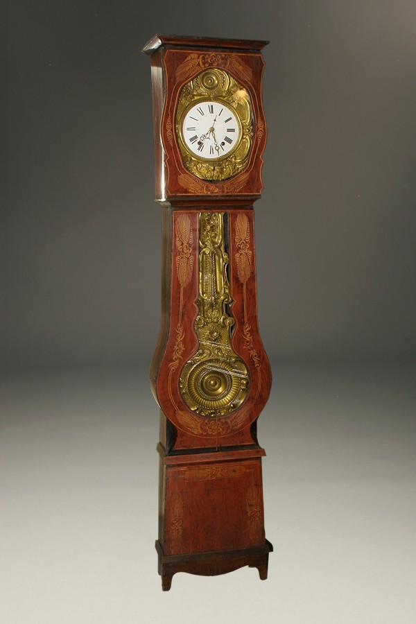 Geniet zwaartekracht Direct 19th century French Comtoise/Morbier clock with decorated pine case, circa  1860-70.