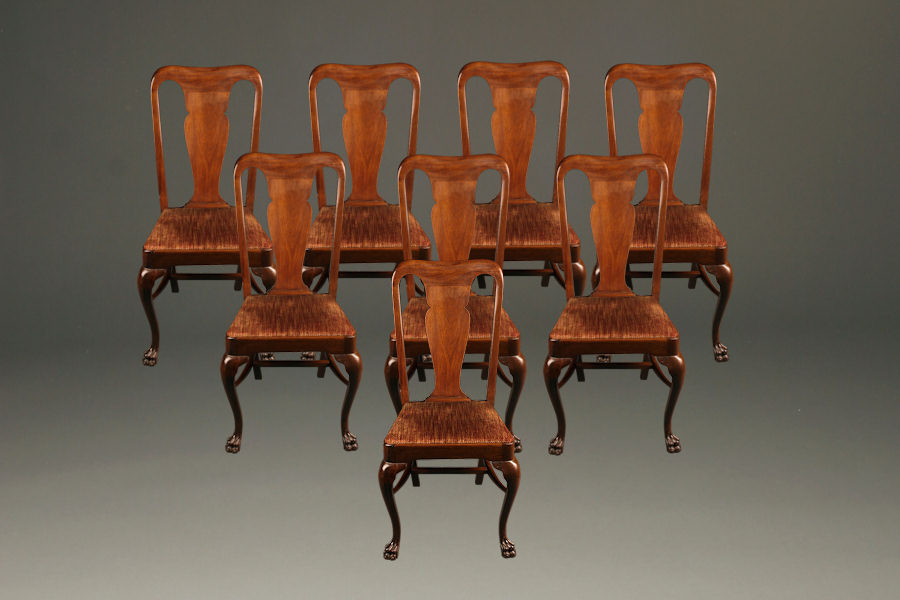 Antique Oak Claw Foot Dining Room And Chairs