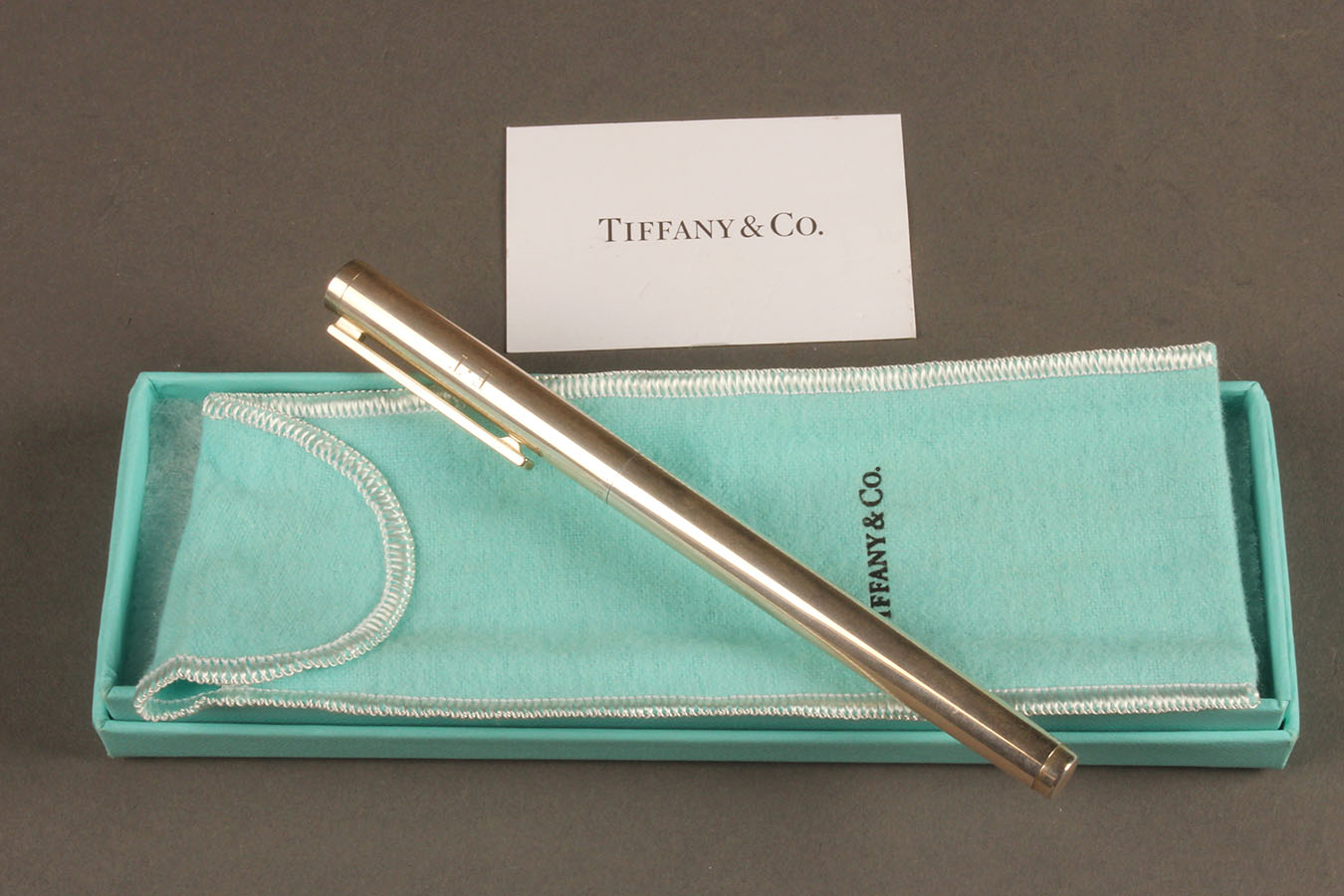 Tiffany & Co Sterling Silver Purse Pen Diamond Cut Vintage 