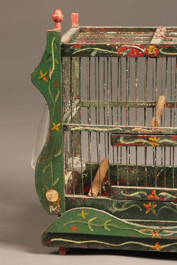 This Antique French Finch Cage Is Hand Painted To Resemble A Gypsy's ...