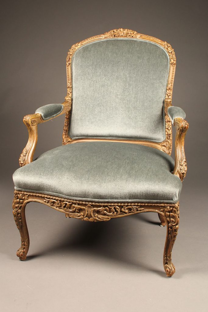 Antique Pair Of French Louis XV Bergère Chairs.