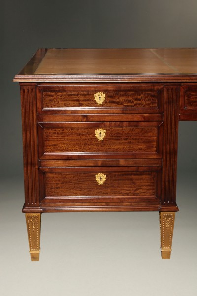 French satinwood and prima vera mahogany, Napoleon III partners desk A2251D