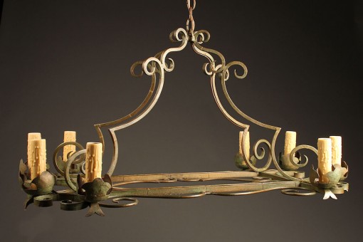 Early 20th century 8 arm iron antique chandelier A5237A1 Early 20th century 8 arm iron antique chandelier A5237A1