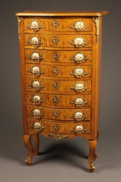 French 8 drawer serpentine front lingerie chest B1011A