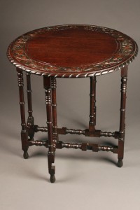 antique round side table