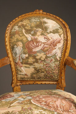 Pair of Louis XVI style arm chairs A5521E