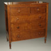Early 19th century American Sheraton style chest of drawers in cherry, circa 1820-30.