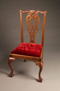 Nice set of 6 mahogany Chippendale style side chairs with ball and claw feet
