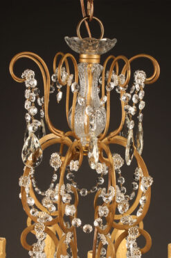 Late 19th century Italian iron and crystal chandelier with 24 lights
