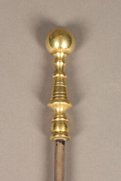 Late 19th century brass and iron English fireplace poker