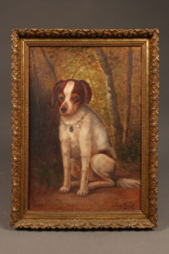 French painting of dog.