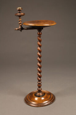 English candle stand with rope twist carvings.