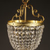 Bronze and crystal French hall light