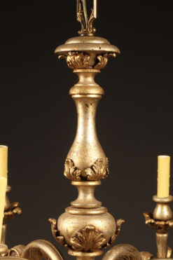 Alternative view of 6 arm Italian chandelier with silver finish