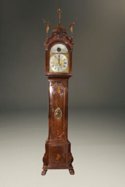 Late 18th century Dutch tall case clock signed PR Thymen, Amsterdam.